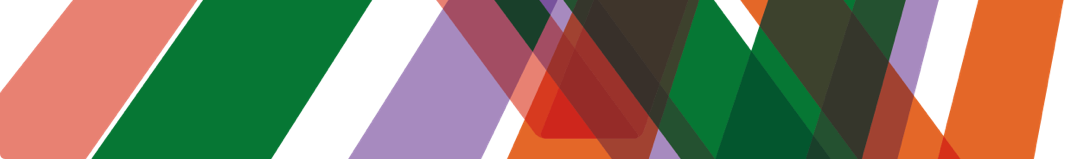 Green, red, purple, and orange, bars in a pattern